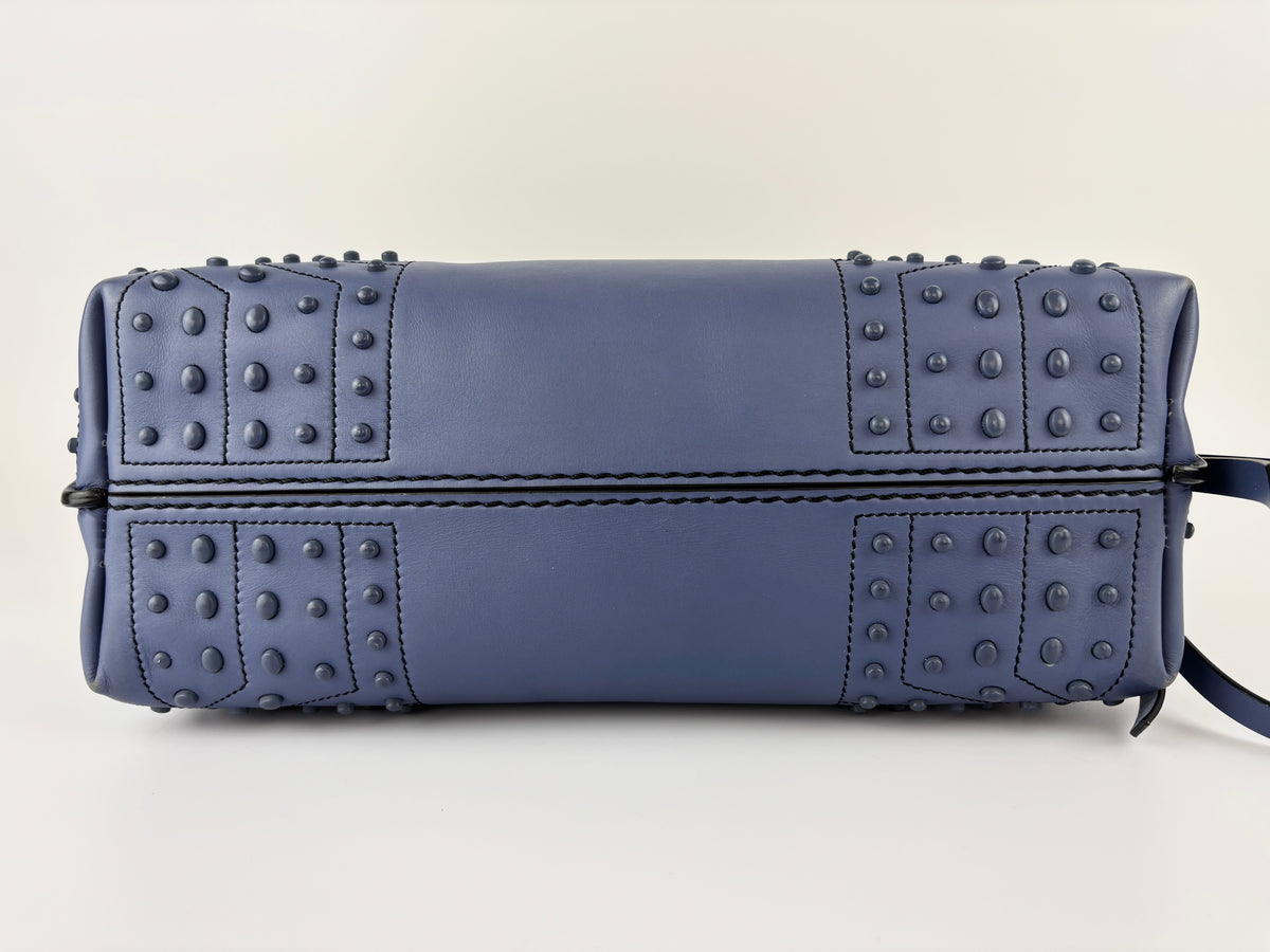 Black / Blue Calf Leather Medium Wave Bag - Glampot