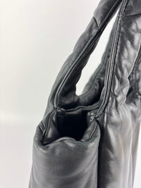 1BG413 Medium Padded Soft Nappa Leather Bag Black - Glampot