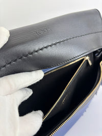 Black / Blue Calf Leather Medium Wave Bag - Glampot