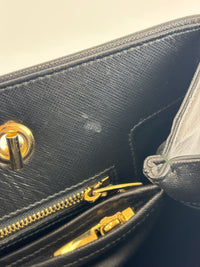 Salvatore Ferragamo Vara Ribbon Chain Shoulder Tote in Black - Glampot