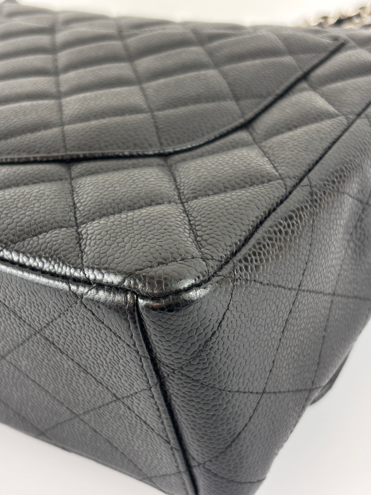 Maxi Classic Double Flap Bag Black Caviar Leather SHW - Glampot