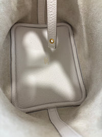 Hermès New White Picotin 18 Clemence Leather Gold Hardware - Glampot