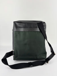 Black Taiga Leather / Green Beluga Messenger Bag - Glampot