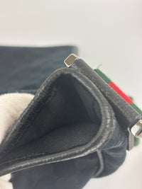 Gucci Black Web Strap Flap Messenger GG Canvas Medium - Glampot