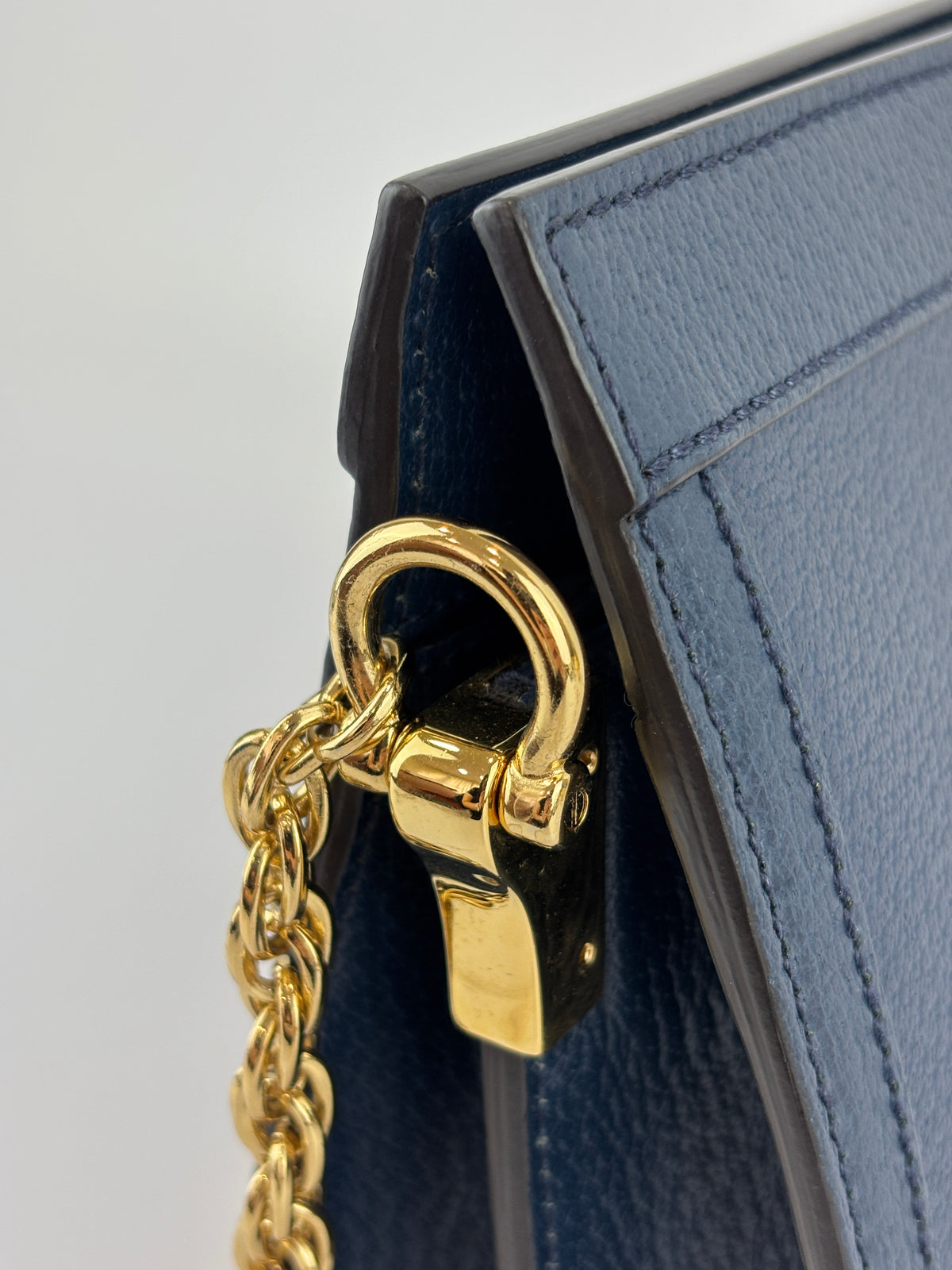 Gucci Ophidia Small Chain GG Web Shoulder Bag in Navy Calfskin - Glampot