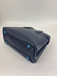 Small Banner Tote in Navy Blue - Glampot