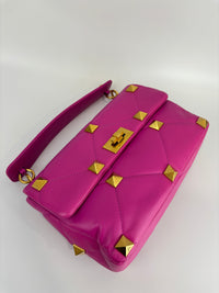 Roman Stud Medium Chain Bag Pink - Glampot