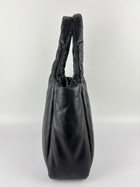 1BG413 Medium Padded Soft Nappa Leather Bag Black - Glampot