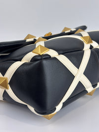 Roman Stud Chain Bag Black / White - Glampot