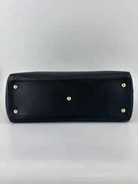 Salvatore Ferragamo Vara Ribbon Chain Shoulder Tote in Black - Glampot