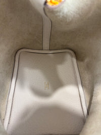 Hermès New White Picotin 18 Clemence Leather Gold Hardware - Glampot