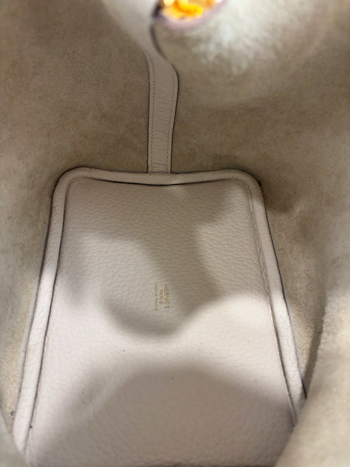 Hermès New White Picotin 18 Clemence Leather Gold Hardware - Glampot