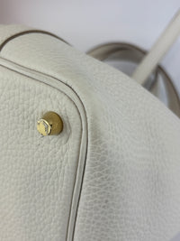 Hermès New White Picotin 18 Clemence Leather Gold Hardware - Glampot