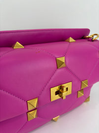 Roman Stud Medium Chain Bag Pink - Glampot