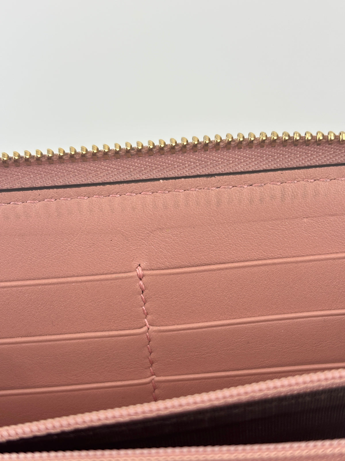 Gucci Microguccissima Zip Around Long Wallet in Dusty Pink - Glampot