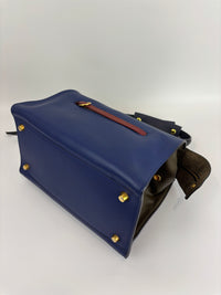 Small Smooth Blue Calfskin Tricolor Ring Bag - Glampot