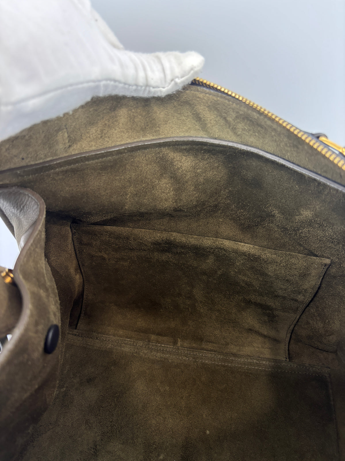 Small Smooth Blue Calfskin Tricolor Ring Bag - Glampot