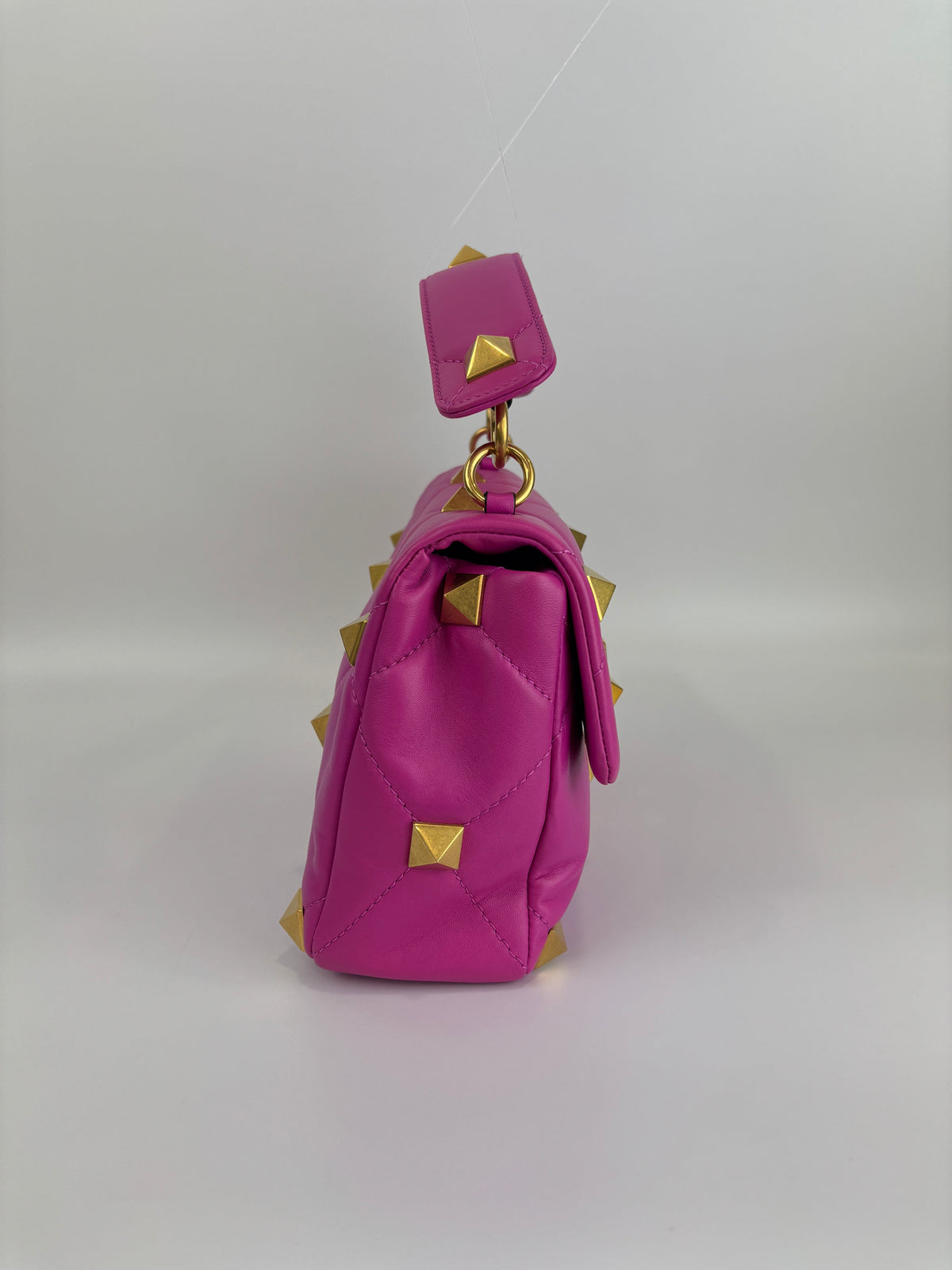 Roman Stud Medium Chain Bag Pink - Glampot