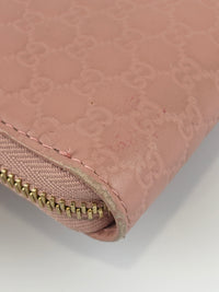 Gucci Microguccissima Zip Around Long Wallet in Dusty Pink - Glampot