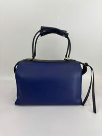 Small Smooth Blue Calfskin Tricolor Ring Bag - Glampot