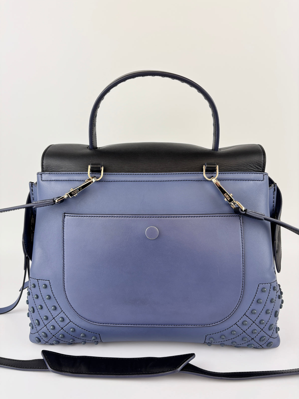 Black / Blue Calf Leather Medium Wave Bag - Glampot