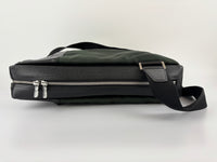 Black Taiga Leather / Green Beluga Messenger Bag - Glampot