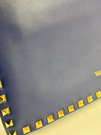 Valentino Garavani Rockstud Clutch in Navy - Glampot