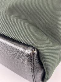 Black Taiga Leather / Green Beluga Messenger Bag - Glampot
