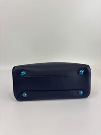 Small Banner Tote in Navy Blue - Glampot