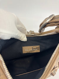 Le Cagole Extra Small Monogram Coated Canvas Shoulder Bag in Brown - Glampot