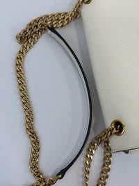 1BD1963 Bianco Saffiano Flap Shoulder Bag - Glampot