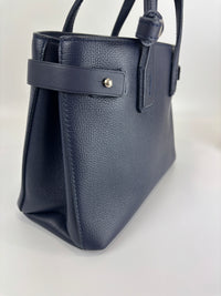 Small Banner Tote in Navy Blue - Glampot