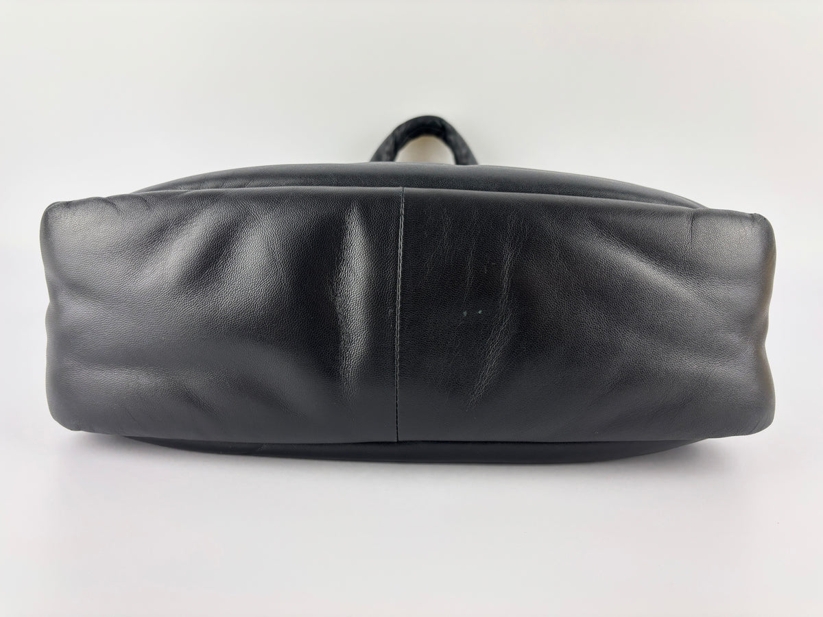 1BG413 Medium Padded Soft Nappa Leather Bag Black - Glampot