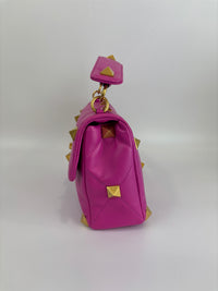 Roman Stud Medium Chain Bag Pink - Glampot