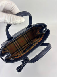 Small Banner Tote in Navy Blue - Glampot