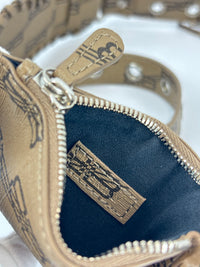 Le Cagole Extra Small Monogram Coated Canvas Shoulder Bag in Brown - Glampot