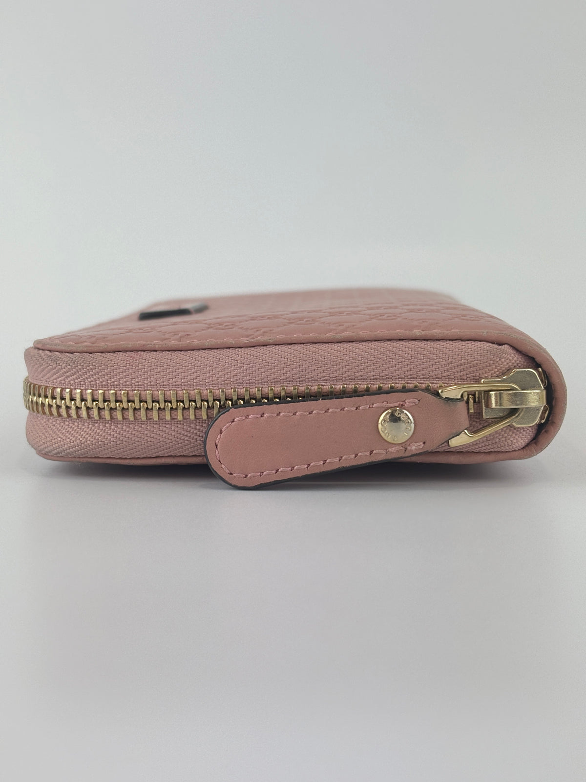 Gucci Microguccissima Zip Around Long Wallet in Dusty Pink - Glampot