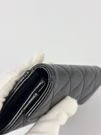 AP0212 Classic Flap Card Holder in Black Caviar GHW - Glampot