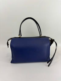 Small Smooth Blue Calfskin Tricolor Ring Bag - Glampot