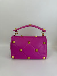 Roman Stud Medium Chain Bag Pink - Glampot