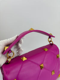 Roman Stud Medium Chain Bag Pink - Glampot