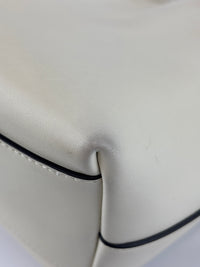 Jimmy Choo Small Bon Bon Leather Bucket Bag in White - Glampot