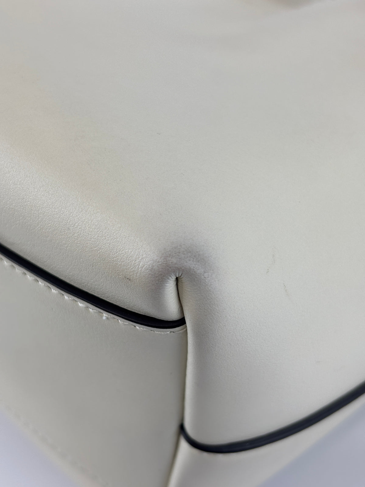 Jimmy Choo Small Bon Bon Leather Bucket Bag in White - Glampot
