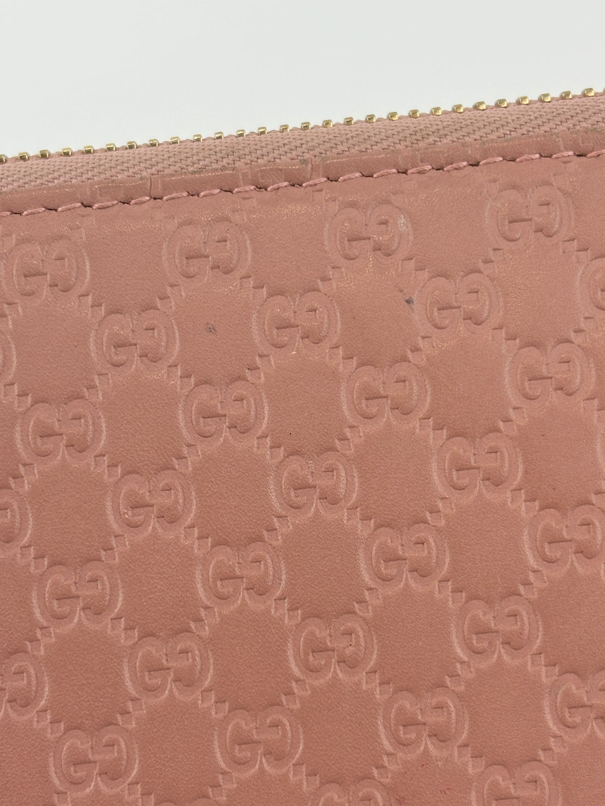Gucci Microguccissima Zip Around Long Wallet in Dusty Pink - Glampot