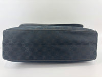 Gucci Black Web Strap Flap Messenger GG Canvas Medium - Glampot