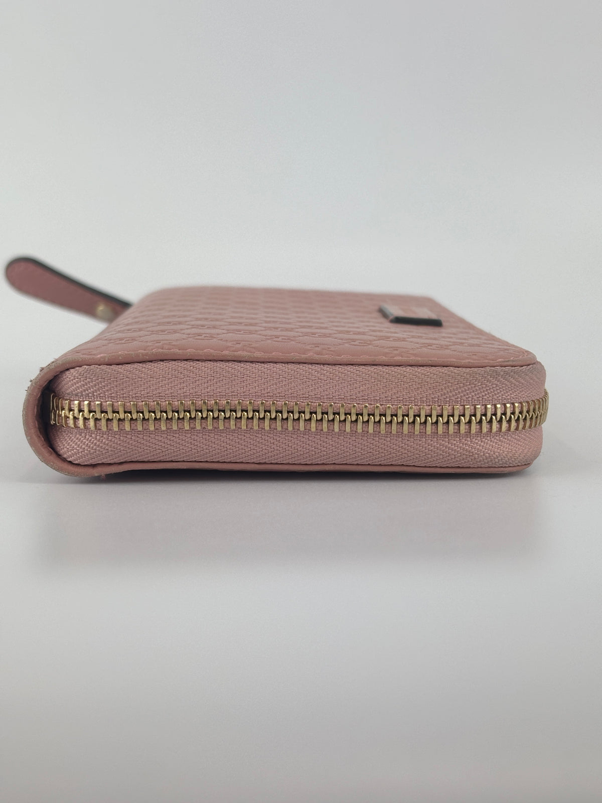 Gucci Microguccissima Zip Around Long Wallet in Dusty Pink - Glampot