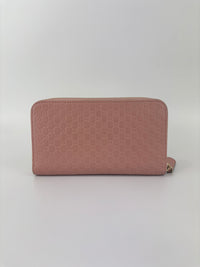 Gucci Microguccissima Zip Around Long Wallet in Dusty Pink - Glampot