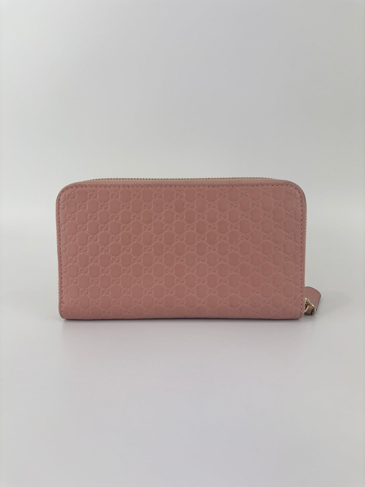 Gucci Microguccissima Zip Around Long Wallet in Dusty Pink - Glampot