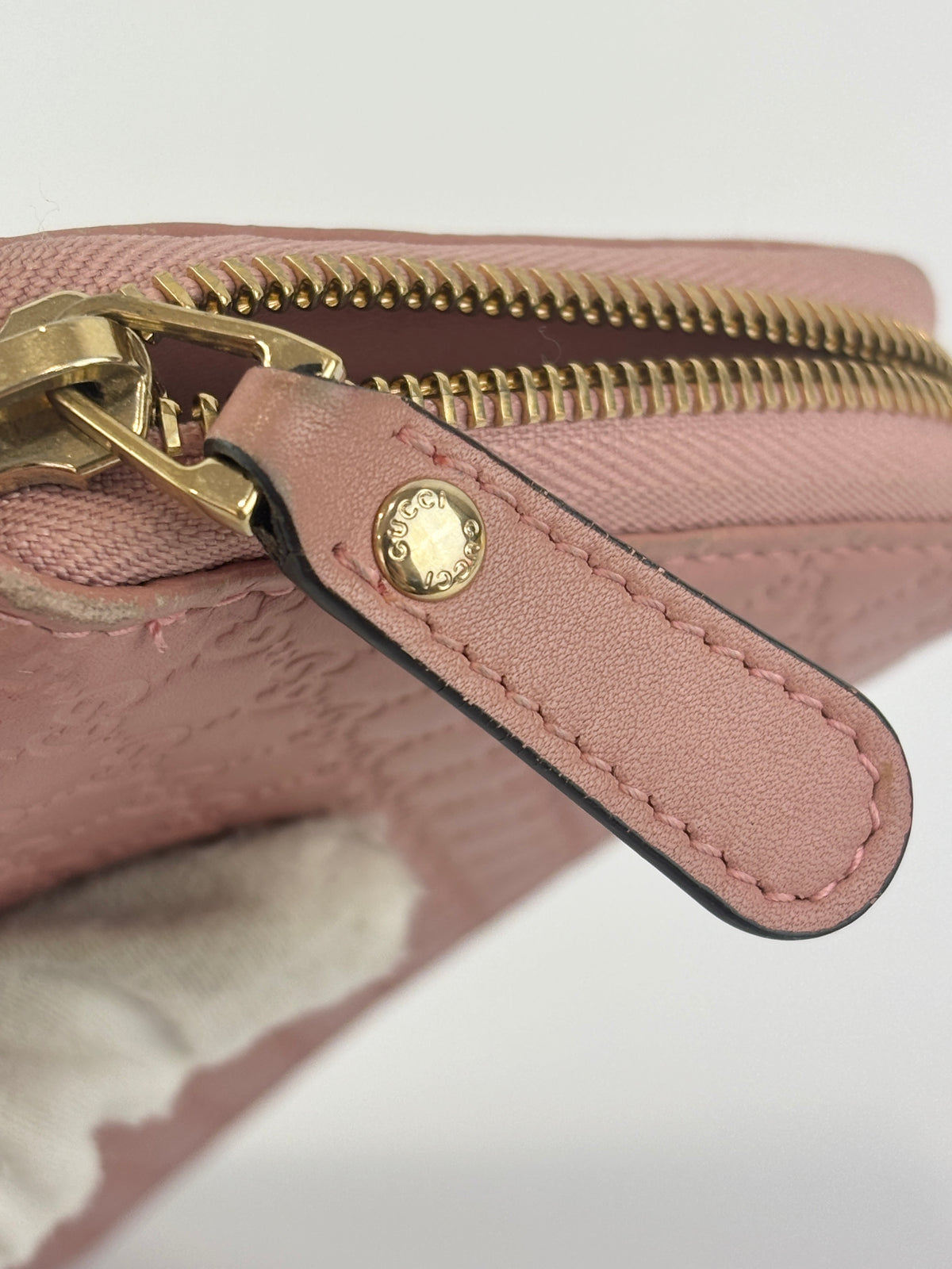 Gucci Microguccissima Zip Around Long Wallet in Dusty Pink - Glampot