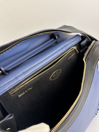 Black / Blue Calf Leather Medium Wave Bag - Glampot